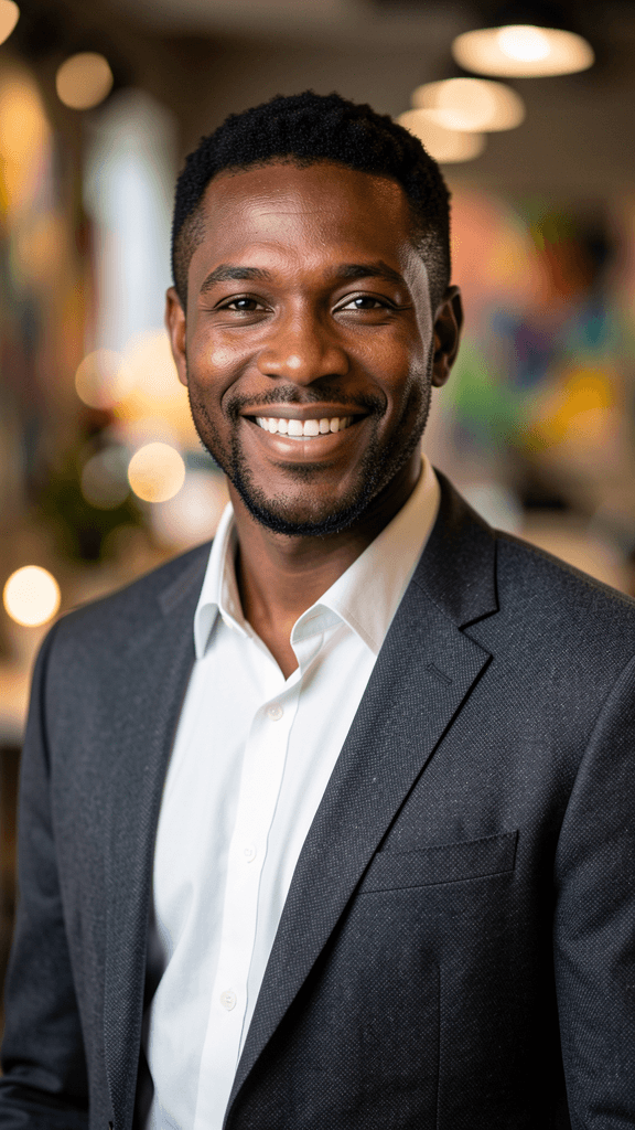 Creative professional headshot example
